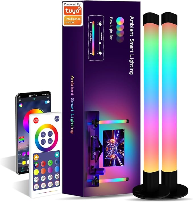 1 Pcs Tuya WiFi Symphony Private Model Smart LED Pickup Rhythm Lamp Symphony Computer TV Desktop Ambient Light Voice Control Colorful, 12W