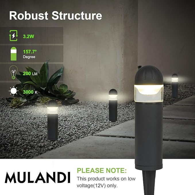 Smart WiFi/BLE LED Pathway Lights (8 Pack) - APP Controlled Color Changing Low Voltage Outdoor Landscape Lighting, Music Sync, 12V Die-Cast Aluminum Bollard Lights for Garden