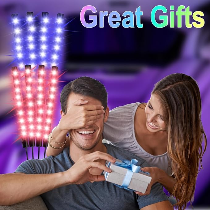 Car Interior Lights, 12V LED Strip Lights with Cigarette Lighter Adapter, Ambient Lighting Car Accessories, App & Remote Control Music Sync Color Change Lights for Truck Car Decor (36LED Beads)