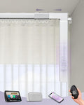 Graywind Retractable Smart Curtain Track Motorized Center-Opening Rail, Smart Curtains System Compatible with Alexa/Google Home (70-118inch)