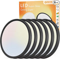 6PK 12 Inch LED Flush Mount Ceiling Light, 24W, 2520LM, 3000K/4000K/6000K CCT Selectable Super Slim Low Profile Ceiling Light, Close to Ceiling Round Flat Panel Fixture for Hallway,Bedroom,kitchen