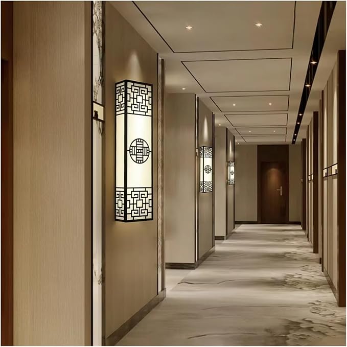 Chinese Style Bedroom Wall Lamp Strip Shaped Zen Background Wall Bedside Lamp Living Room,Simple