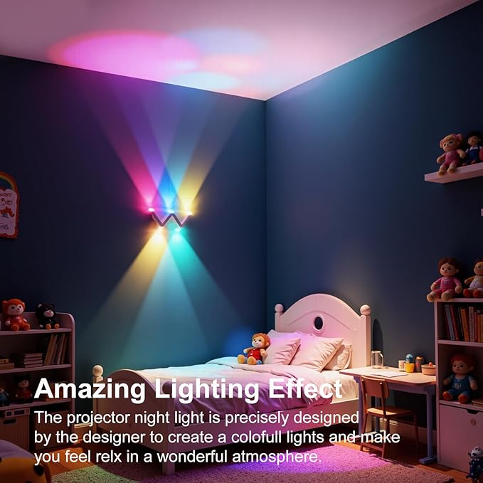 RGB Wall Light Multi-Colour Ambient Lighting,controllable via APP Modern Ambient Lighting,with Scene and Music Modes for Gaming, Suitable for bedrooms,Bedside,Living Rooms,Room Decoration