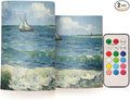 Van Gogh Sailboat Flameless Candles Color Changing LED Candles with Remote Control Battery Candles for Outdoor and Indoor Home and Room Decoration, 3'' x 4''/5'' Set of 2 Pieces