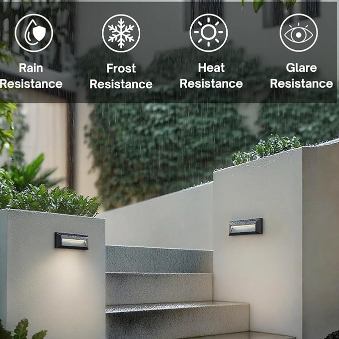 ZONK Outdoor Indoor Step Stair Lights, 110V-240V Line Voltage Waterproof IP65 2W 4000K Neutral White Lighting Landscape Lights for House (1 Pack)