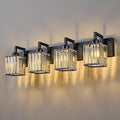 19.5" KnurledBrassWallSconcesSetof2,BronzeBathroomVanityLightFixtureswithWaterRipplesGlassTube,ModernLampforBedroom,LivingRoom,Hallway,Staise,Mirror,Kitchen