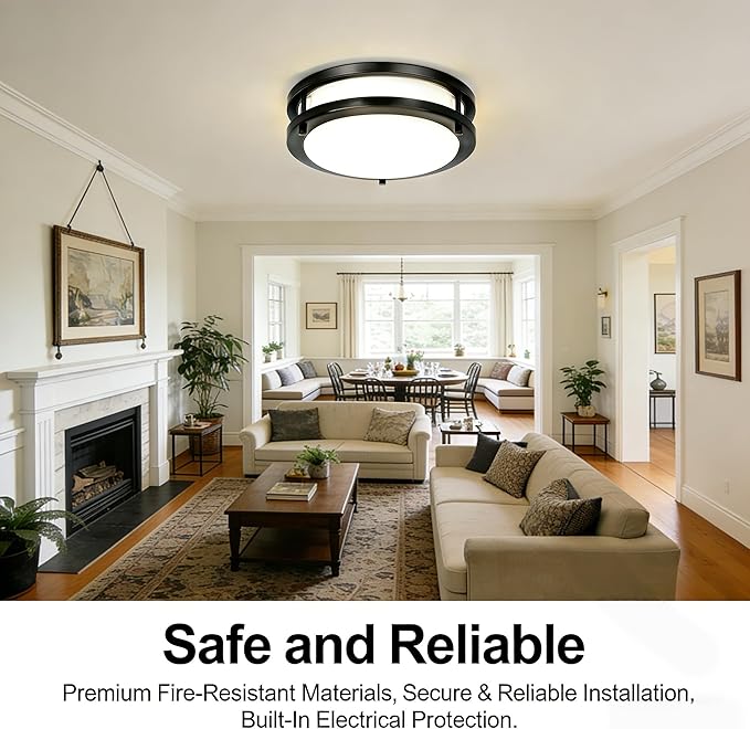 Drosbey 36W Dimmable Ceiling Light Fixture, Flush Mount Light Fixture, LED Ceiling Lights for Bathroom, Bedroom, Kitchen, Super Bright 4000 Lumens, 400W Equivalent, 5000K Daylight, UL Listed