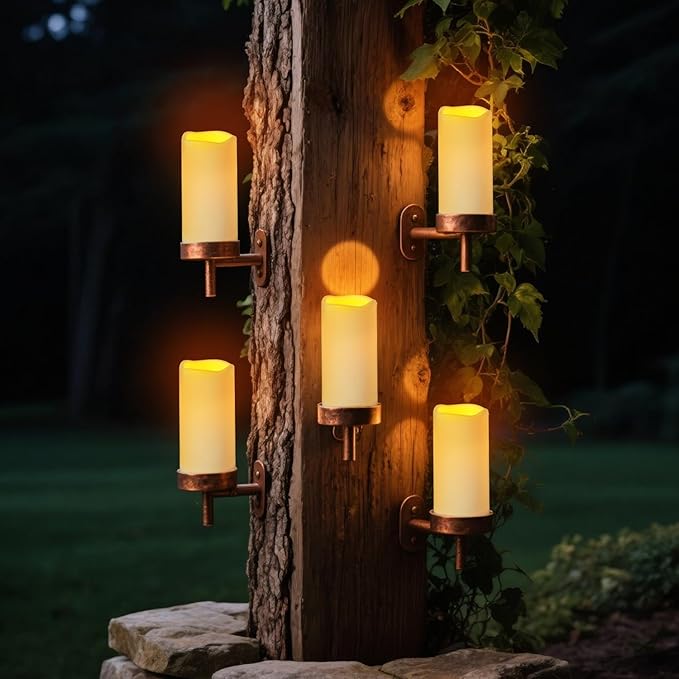 12 Pack Flickering Flameless Candles Large (D 3" x H 6") LED Candles Fake Pillars Outdoor Indoor Battery Operated Candles with Remote for Home Wedding Christmas Holiday Décor (12 Pack)