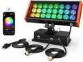 Smart LED Wall Washer Flood Light, 168W RGB+CW Color Changing Smart Light Fixtures with Group and Individual Control, Timing & Music Sync Functions, Waterproof for Outdoor Indoor Lighting Projects