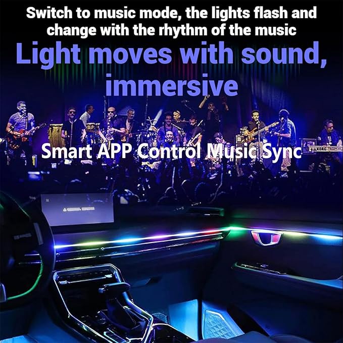 Neoflow Dynamic RGB Interior Light Kit,Neoflow LED Light,6 Light Strips Kit,Access Over 16 Million Colors and 213 Dynamic Modes,Adjustable Brightness,for Cars,Trucks,SUV (Kit)