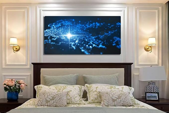 Wibinuki Wall Art Wall Decor Wall Paintings power of turkey, energy beam on istanbul. dark map illumined for Living Room Bedroom Bathroom Home Decor Can Be Hung Directly 20"x 40"