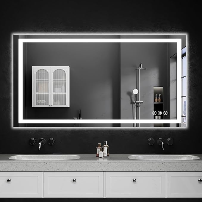 30"x48" LED Bathroom Mirror with Lights, Dimmable，Anti-Fog，Bathroom Vanity Mirror for Wall, Backlit + Front Lit, Memory Function, Shatter-Proof, Tempered Glass