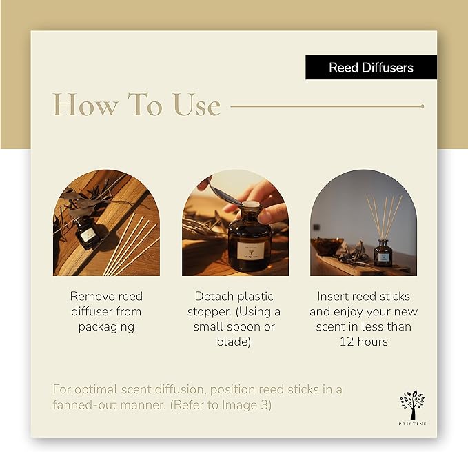 PRISTINE Japanese Ryokan/Inspired by Shang Hotel Reed Diffuser for Home | Fresh Lavender, Moroccan Amber Reed Diffuser Set, Oil Diffuser & Reed Diffuser | Home & Office Decor | Fragrance Gift