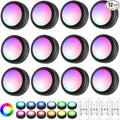 LED Puck Lights with Remote Control, Wireless Under Cabinet Lighting,Color Changing Lights with Dimmer and Timer, AAA Battery Operated Powered Push Night Lights (12 Pack Black)