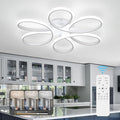 26inch Modern LED Ceiling Light, 6 Rings Flower Flush Mount Light Fixture with Remote Control White Dimmable Ceiling Lamp for Living Room, Bedroom, Dining Room, Hallway, Kitchen