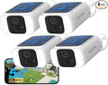 5G WiFi Security Cameras Wireless Outdoor 4Pack, Solar Outdoor Cameras for Home Security with AI Motion Detection & Siren,Color Night Vision, 2-Way Talk, IP66 Waterproof,Cloud/SD