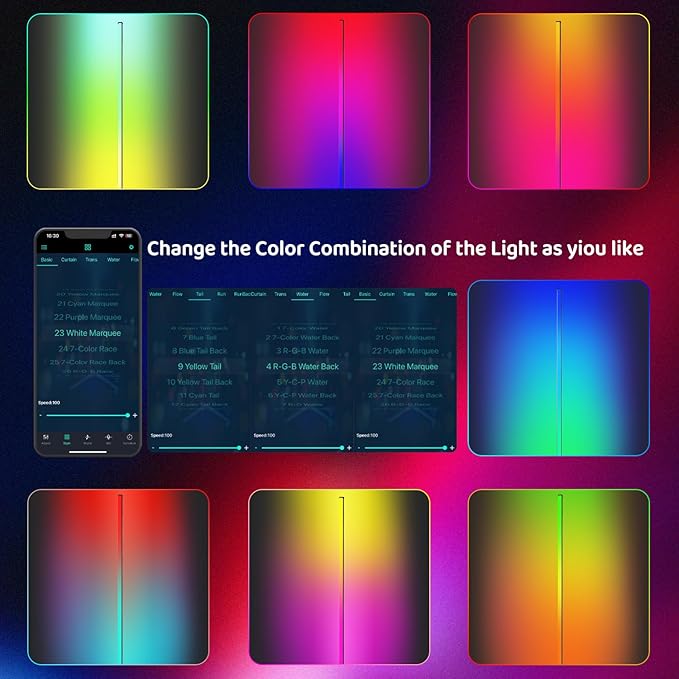 RGB Floor Lamp LED Corner Floor lamp smart Floor lamp with Music Sync Lighting, App & Remote Control, 16 Million Colors Living Room & Gaming Room (2 Pack)