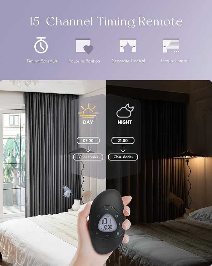 Graywind Rechargeable Smart Curtains Compatible with Alexa App Remote Control Motorized Drape for Sliding Door One-Way or Split Draw, Custom Width Up to 220" (Iron Grey)