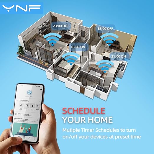 YNF Mini Smart Plug, Simple Setup with One Voice Command, Smart Plugs That Compatible with Alexa , Remote Control, Timer & Schedule, BLE Mesh Plug Requires Alexa Echo （1 Pack）