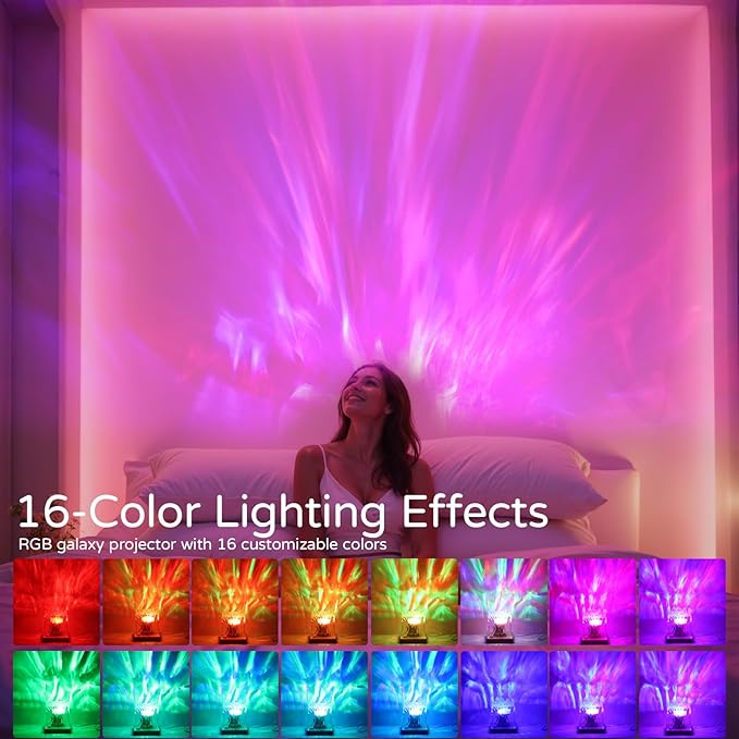 Northern Lights Projector Rechargeable, Aurora Light Projector Luminorthe Cube Lamp Mood Ambient Lighting with 16 Colors and Aurora Drift Effects for Room Decor Teen Girl Gifts Classroom - Cordless
