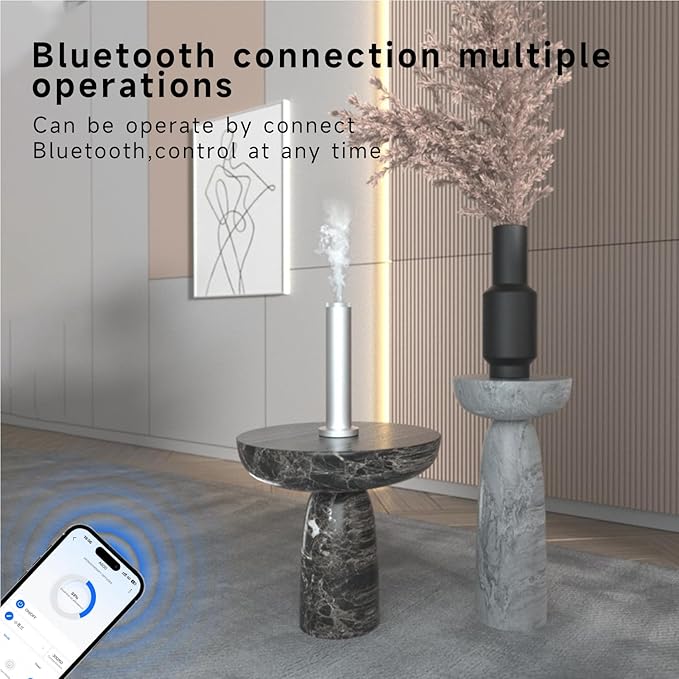 New Upgraded Waterless Scent Oil Nebulizer – Smart App & Remote Control, Covers Up to 4000 Sq Ft, Quiet Aroma Diffuser for Home, Hotel & Office, Up to 20H Runtime & Timer