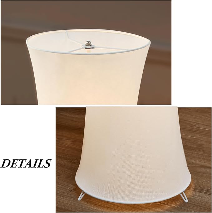 GyroVu 46“ Floor Lamp for Living Room, Color Temperature Adjustable Led Floor Lamps Column Floor Standing Lamp Corner Lamp for Bedroom, Office& Living Room-White Fabric Lampshade, Bulbs Include