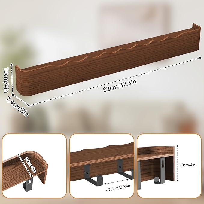 Coat Rack Wall Mount Entryway Organizer Modern Key Holder Wall Mount with Wooden Shelf Entryway Hooks for Bedroom Kitchen Hallway Bathroom for Hanging Coats Hats Dog Leashes Bags Towels