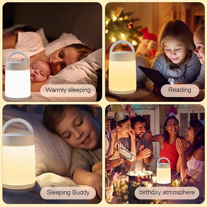 Nursery Night Light for Baby, Portable LED Touch Night Lamp for Kids and Adult, Breastfeeding, Sleep Aid, USB Rechargeable Nursing Lamp, Bedside Dimmable Warm Night Light(with remote control)