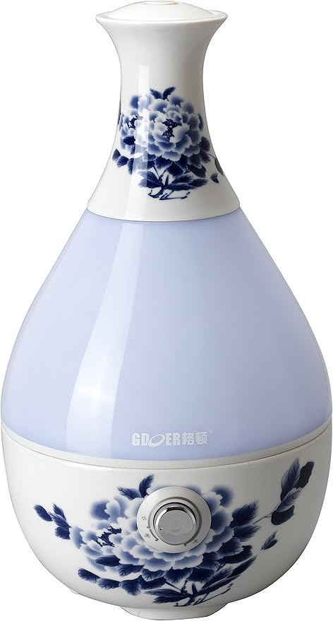 FixtureDisplays® Large Capacity Ultrasonic Ceramic Humidifier Aroma Diffuser Decorative Vase Shape 12036 12036