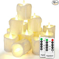 Topstone 12pcs Flickering Flameless Candles,Battery Operated LED Candles with Timer & Dimmable Function,Fake Candles,Remote Control Tea Lights, Perfect for Home Decor, Wedding, Christmas Decorations
