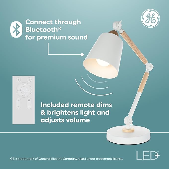 GE LED+ Color Changing Speaker LED Light Bulb with Remote, Daylight and Multicolor, A21 Standard Bulb (1 Pack)