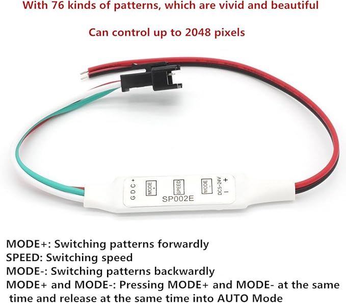 WS2812B LED Strip Lights 16.4ft 5M WS2812B 300LEDs Programmable Individual Addressable WS2811 Built-in 5050 RGB LED Strip IP30 Non-Waterproof DC5V with Mini Controller
