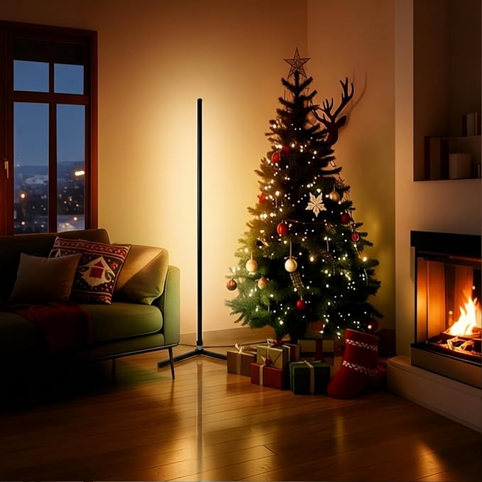 RGB Floor Lamp LED Corner Floor lamp smart Floor lamp with Music Sync Lighting, App & Remote Control, 16 Million Colors Living Room & Gaming Room (2 Pack with Alexa Voice Control)