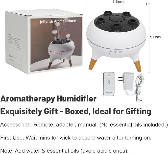 Aroma Diffuser with 7-Color Changing Lights, Quiet Ultrasonic Essential Oil Diffuser for Home, Auto Shut-Off, Cool Mist Humidifier for Bedroom, Office, Yoga