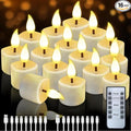 Rechargeable Flickering Flameless Tea Lights, 16 Pcs Fake Electric Remote Control Candles with Timer, Safe & Realistic Flame Effect LED Candles for Party, Wedding, Aniversary, Easter Decor