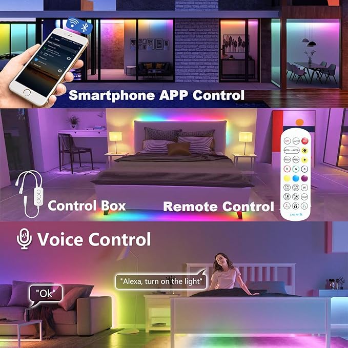 Addressable COB RGB+IC Led Strip Lights 24V, 10mm Width RGBW Multicolor COB Led Light Strip with Remote, APP Control, Music Sync, 784 LEDs/m,16.4FT Flexible Smart WiFi LED for Bedroom, TV Light
