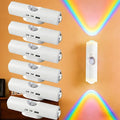 2026 New Rechargeable Smart LED Motion Sensor Ambient Light, RGB Gradient Ambient Light, Punch Free Magnetic Color Chang Motion Sensor Lights Stairs for Wardrobe, Cabinet (7 Colors*6)