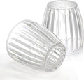 HiBay 2-Pack Lampshades, Clear Striped Bell Glass Shades, Lighting Fixture Accessory Lampshade Cover Replacement, Fit for E12 Base Pendant Lights Table lamp Sconce Chandeliers