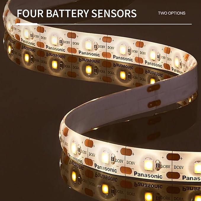 2 pcs Battery Powered motion sensor light strip,indoor,closet lights,flexible self adhesive led strips lights,hallway light,warm bedside lights,stair,bedroom,kitchens,living room,corridors,Cabinet