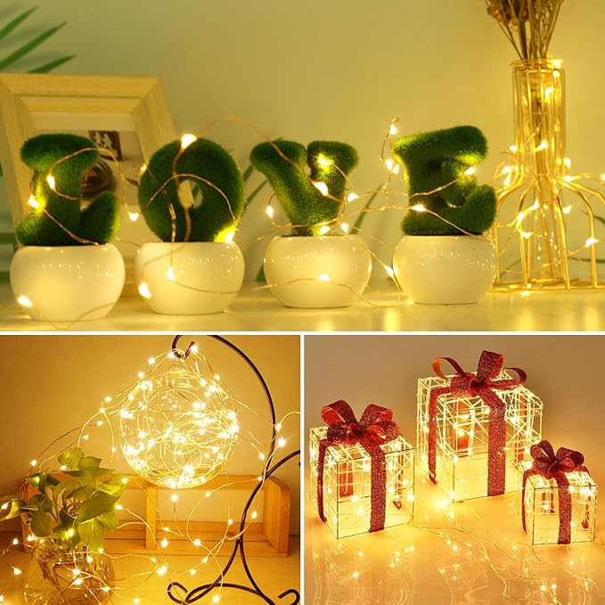 kolpop 12 Pack LED Fairy Lights Battery Operated with 3 Modes, Mini Twinkle String Lights Battery Powered Waterproof for Christmas Mason Jars Party