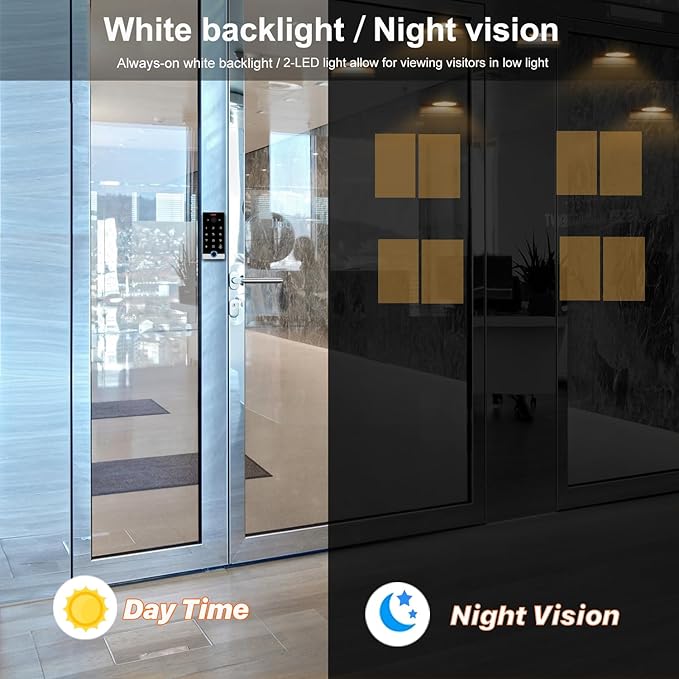 Smart WiFi Video Intercom & Doorbell Tuya Access Control System, All-Metal Fingerprint Keypad 1080P Night Vision Camera, Video Monitoring, Fingerprint/Password/Card/Tuya APP Remotely Unlock