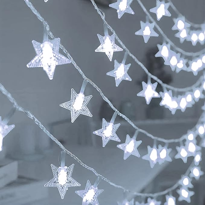 Star Light Star String Lights 15 FT 30 LED Fairy Light Battery Operated Indoor&Outdoor Twinkle Christmas Lights Bedroom Decor for Xmas Tree(Cool White)