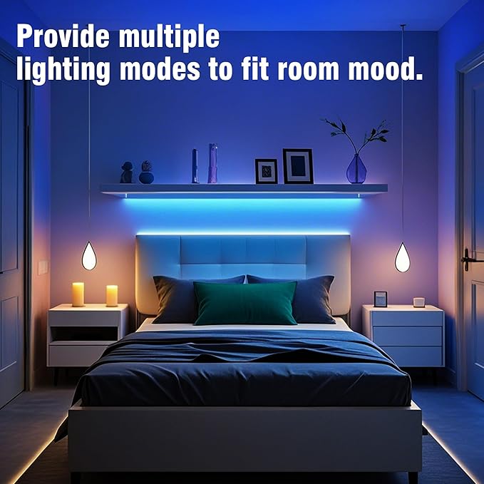 VOLIVO 300ft Led Strip Lights for Bedroom, Color Changing Led Light Strips Kit with 24 Keys IR Remote and Smart App Control, RGB Music Sync Lighting for Room, Home Decor