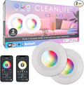 CLEANLIFE 2-Pack Smart LED Recessed Lighting Retrofit Downlight RGB + Tunable White Color Changing Bluetooth + WiFi Dimmable LED Can Lights Fits 5 and 6 inch - 12W, 65W Equivalent, App Enabled