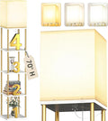 addlon 5-Tier Floor Lamp with Shelves, Standing Lamp with 3 Color Temperature, Corner Display Nightstand Lamp for Living Room, Bedroom and Office (70'' H, Gold&White)