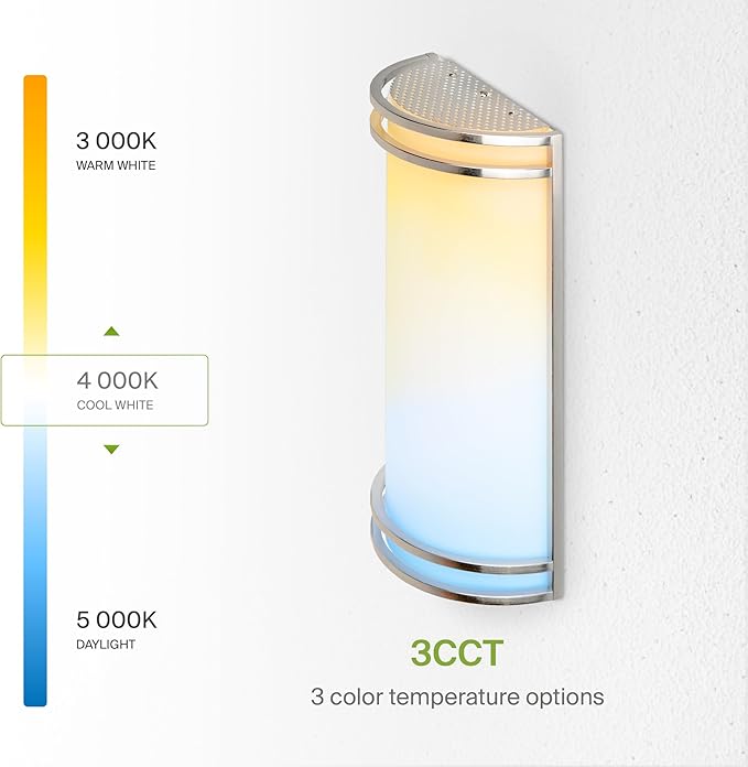 ASD LED Indoor Wall Mount Light Fixture - 14 Inch 20W Modern Interior Nickel Dimmable Wall Sconce Light - ETL 3000K 4000K 5000K Adjustable - Hallway, Bedroom LED Wall Lights, 2 Pack