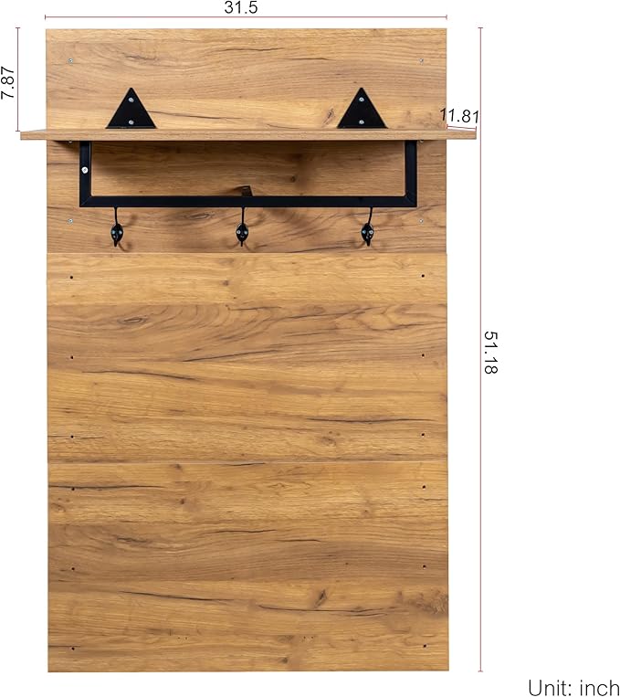 Coat Rack with Storage Bench and Hooks - Modern Entryway Organizer with 3-Tier Shoe Cabinet & Wall-Mounted Coat Hanger, Space-Saving Entry Hall Furniture for Coats, Shoes, Bags (71.21 lbs)