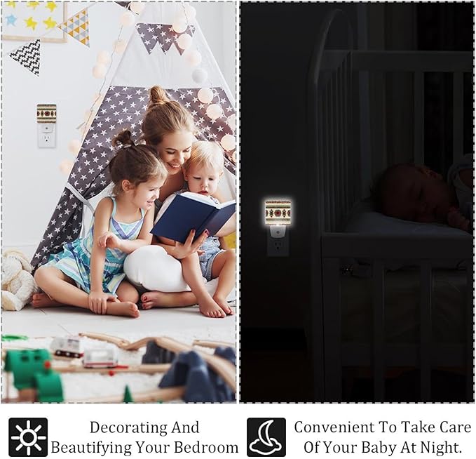 2 pcs Traditional LED Night Lights Plug Into Wall - Super Smart Dusk to Dawn Sensor Activated, Automated On & Off, Used for Kitchen, Bathroom, Home Improvement, Bedroom