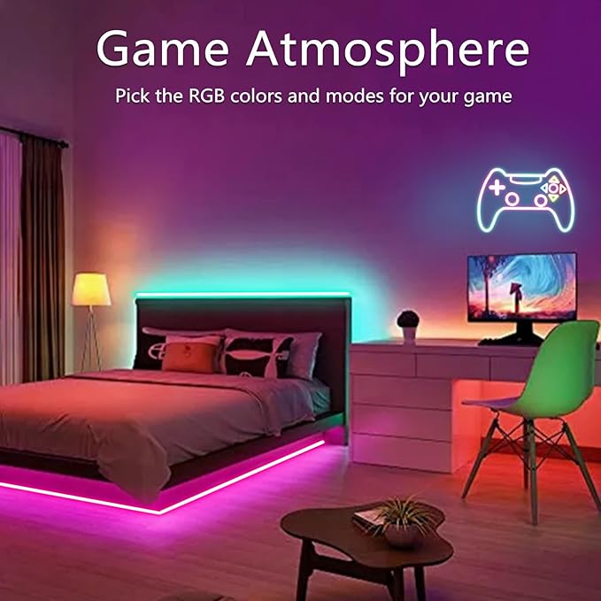 100FT (2 Rolls 50FT) Neon Rope Lights,Flexible Led Rope Light Control with App/Remote,Multiple Modes,Music Sync,IP65 Outdoor RGB Led Strip Lights Waterproof