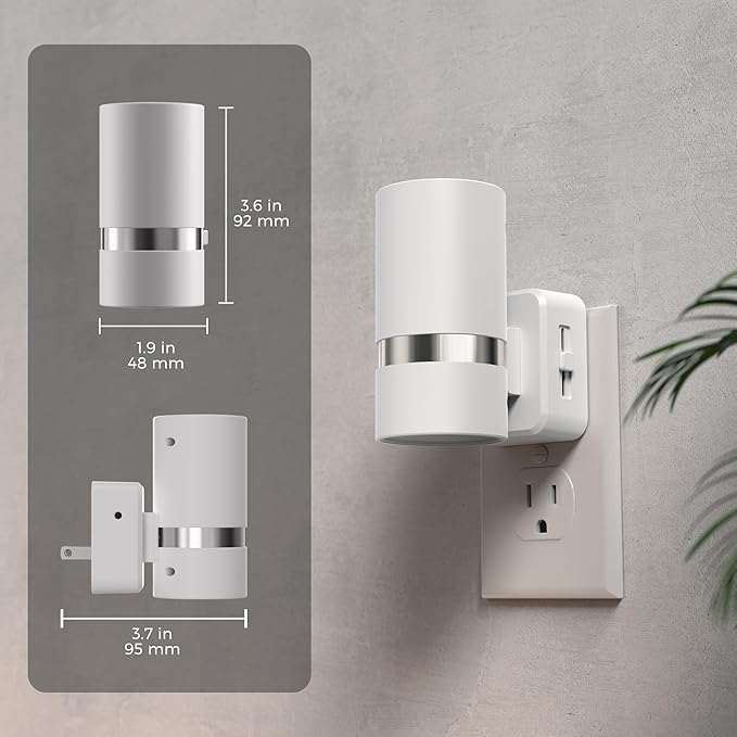 L LOHAS LED Night Lights Plug into Wall, Plug in Night Light with Light Sensor, Dimmable 0-100LM, Soft White 3000K, Wall Sconce-Style Design Night Light for Bedroom, Hallway, Stairs, 2 Pack